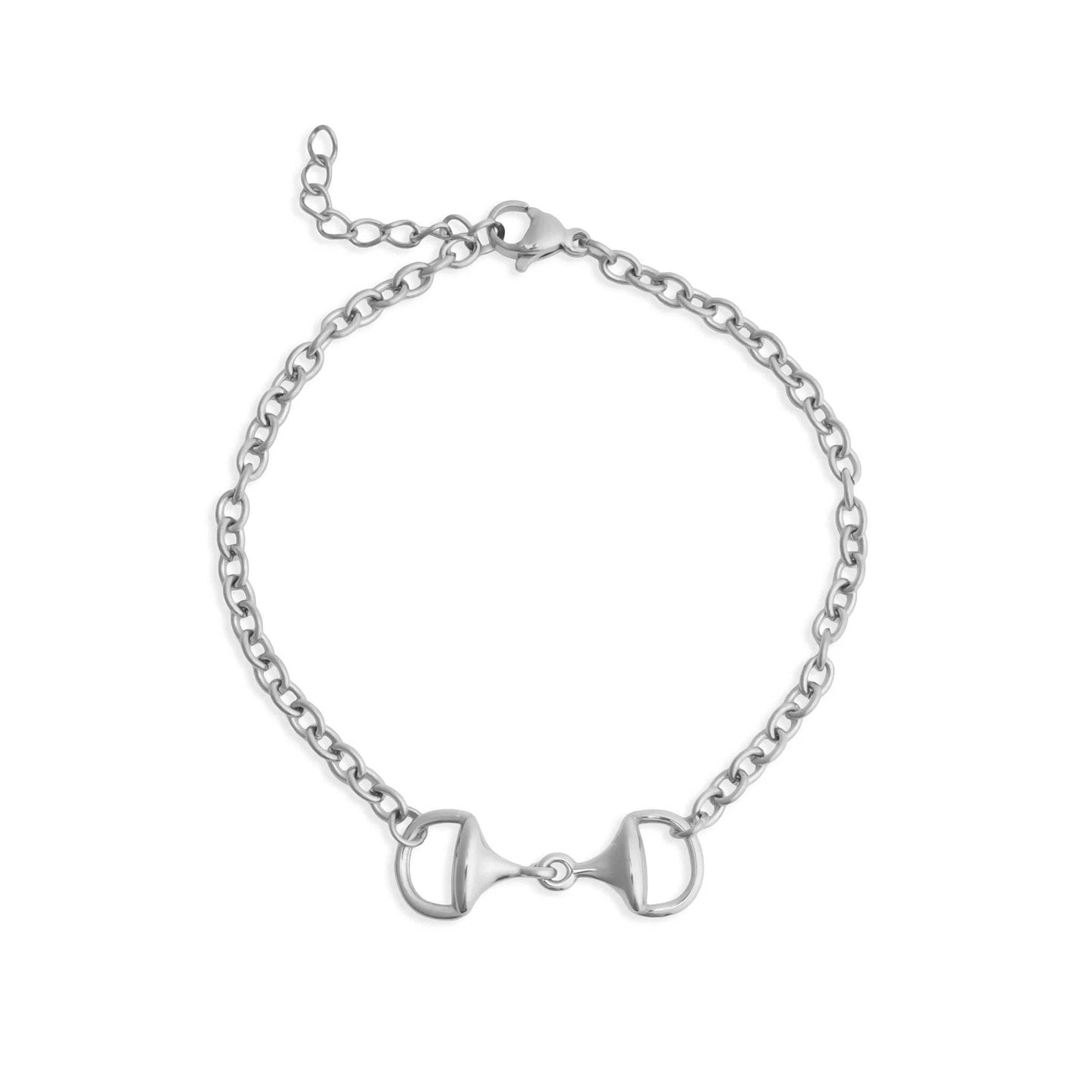 18K Gold PVD Stainless Steel Horsebit Bracelet: Gold