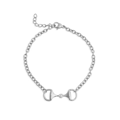 18K Gold PVD Stainless Steel Horsebit Bracelet: Gold