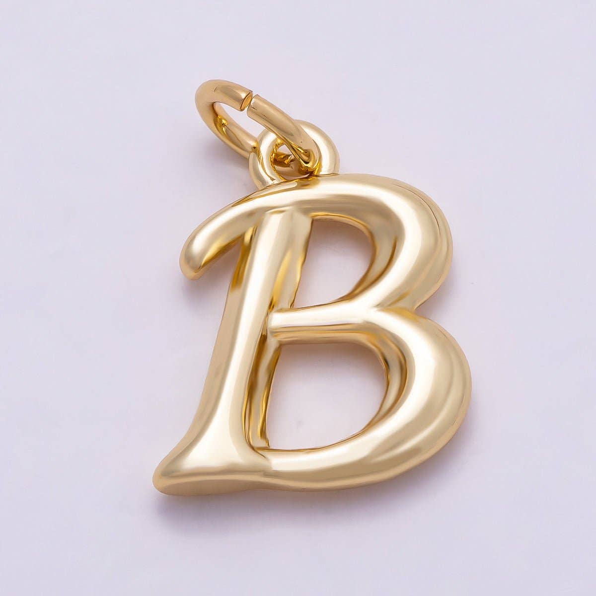 16K Gold Filled 14mm Minimalist Molten Alphabet Initial Letter Charm | Charms-00908 ~ Charms-00933: Letter A