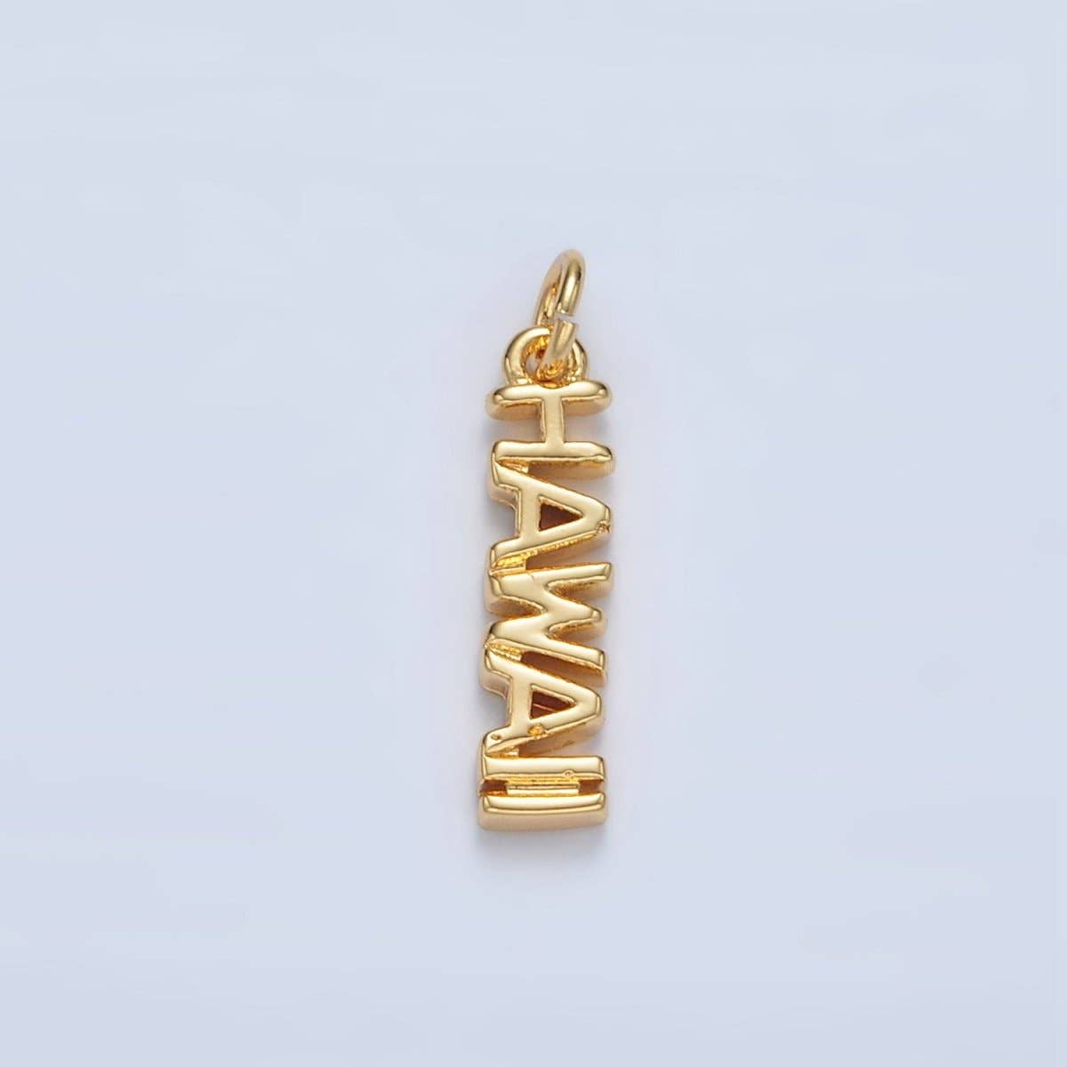 16K Gold Filled USA City States Script Tag Charm in Gold & Silver | D814 - D823: Gold / California