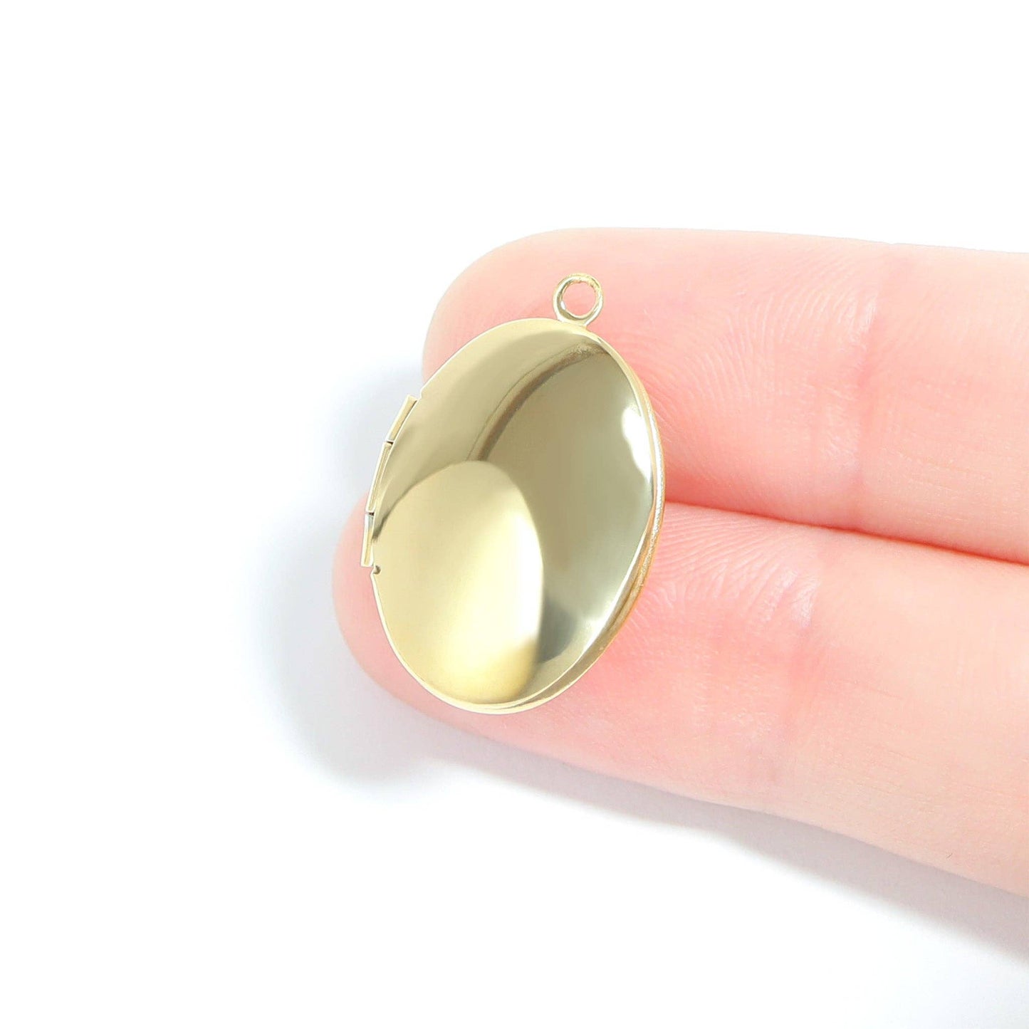 Small - 18K Gold PVD Stainless Steel Oval Locket: Stainless