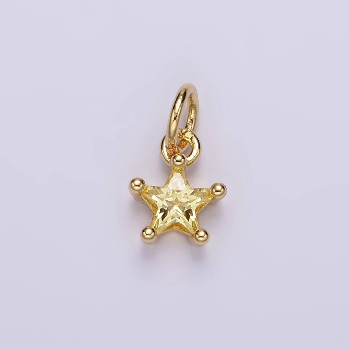 14K Gold Filled Celestial Star CZ Birthstone Personalized Add-On Charm | AG549 - AG560: Dark Blue