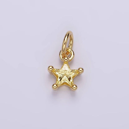 14K Gold Filled Celestial Star CZ Birthstone Personalized Add-On Charm | AG549 - AG560: Dark Blue