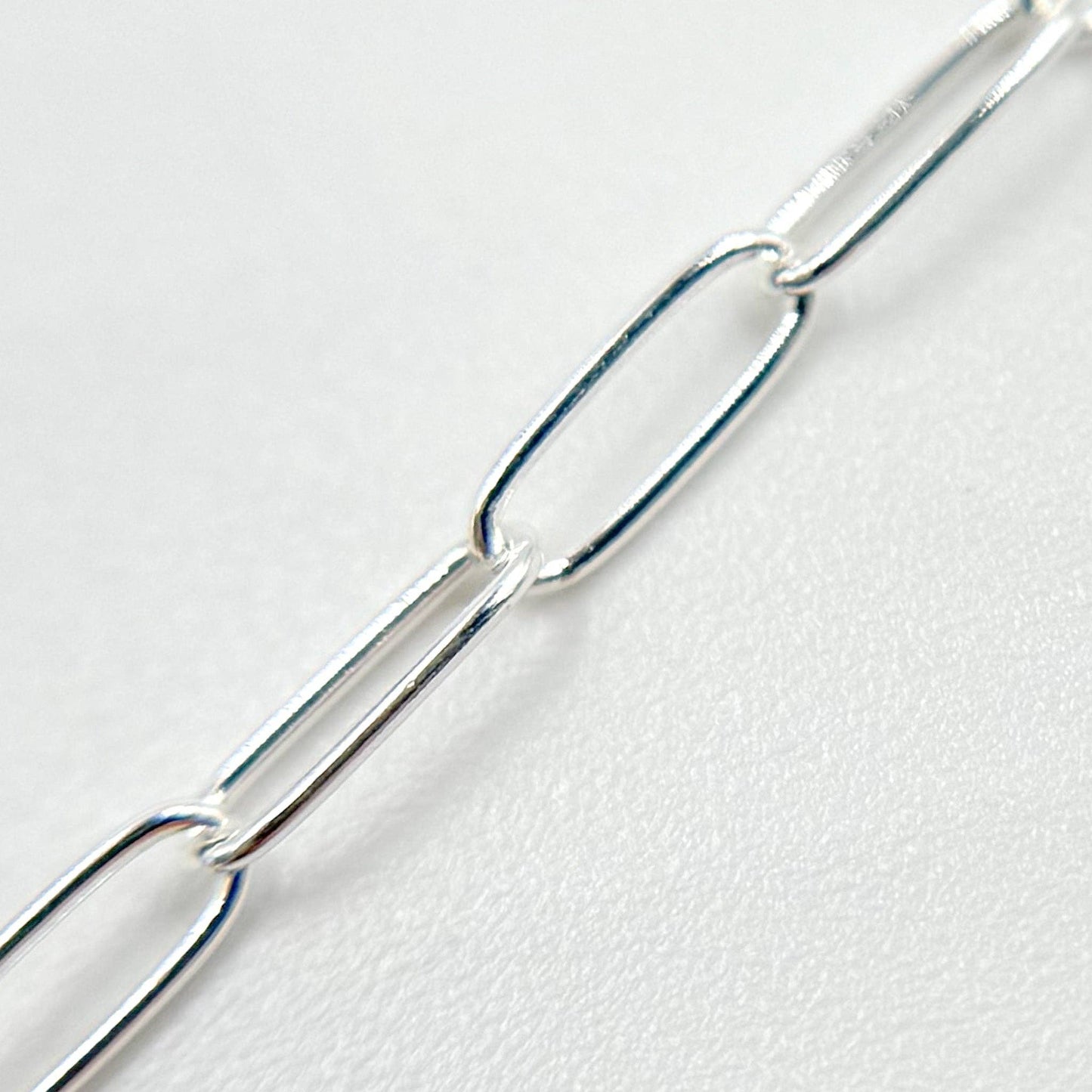 Permanent  Jewelry Sterling Silver Smooth Paperclip Chain: 7in. / 1.1mm-2mm / Paperclip