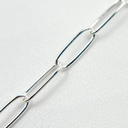 Permanent  Jewelry Sterling Silver Smooth Paperclip Chain: 7in. / 1.1mm-2mm / Paperclip