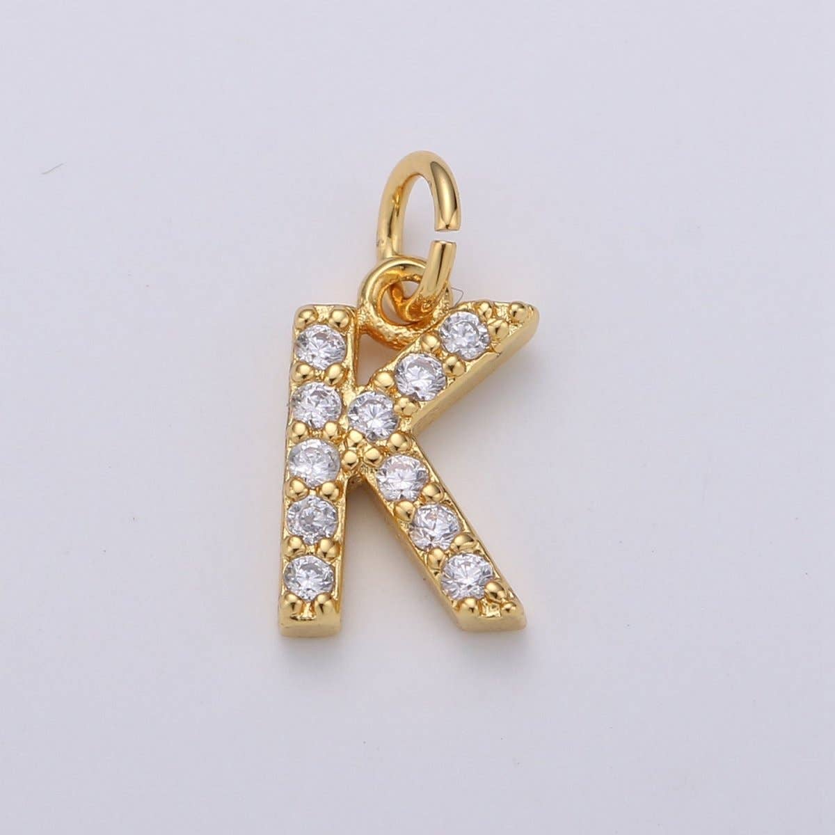 14k Gold Filled Tiny CZ Initial, Letter Alphabet Micro Pave charms Dainty Gold Cubic Pendant Charm for Necklace Bracelet Earring Add on A-099 to A-111: By Set