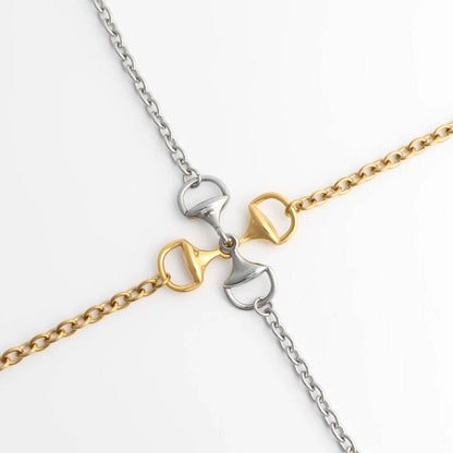 18K Gold PVD Stainless Steel Horsebit Bracelet: Gold