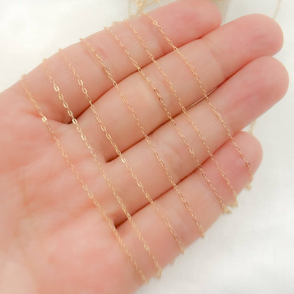 Permanent  Jewelry 14K Gold Filled Cable Chain: 1.1mm-2mm 7in