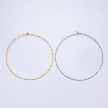 16K Gold Filled 2mm Minimalist Floating Collar Torque Necklace in Gold & Silver | WA-04442 WA-04443: GOLD