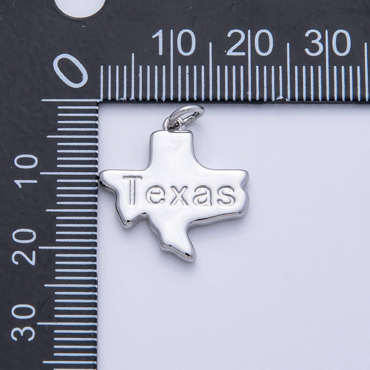 18K Gold Filled United States of America State Map Charm in Gold & Silver | AK064 - AK113: SILVER / 49. Texas