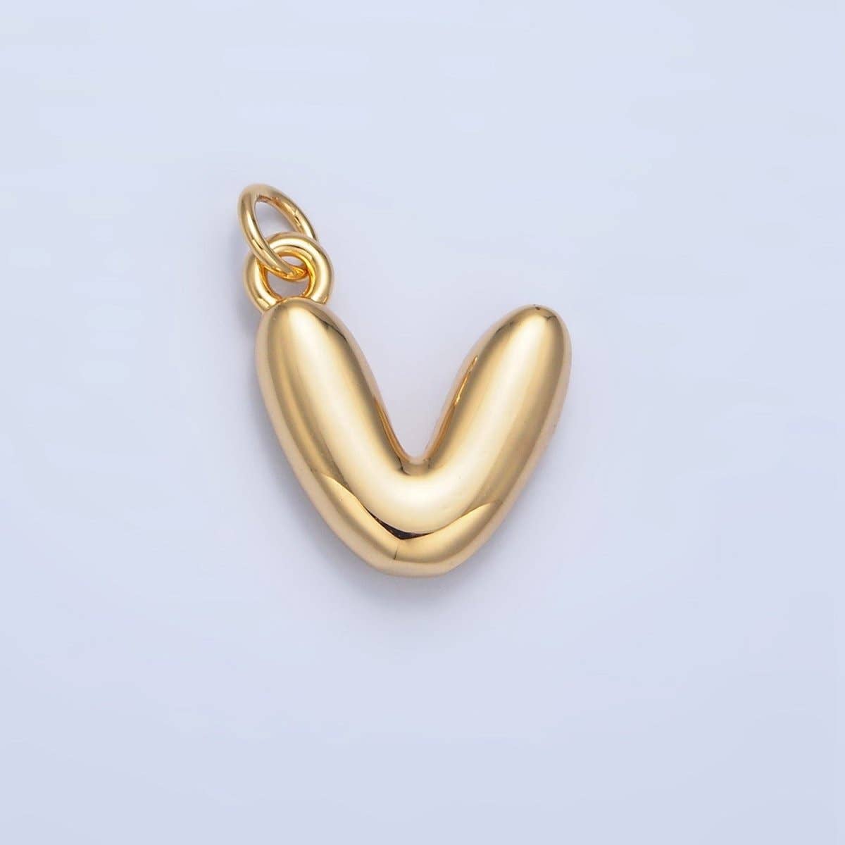 24K Gold Filled 17mm Initial Letter Chubby Balloon Charm | A1513 - A1525: Letter C