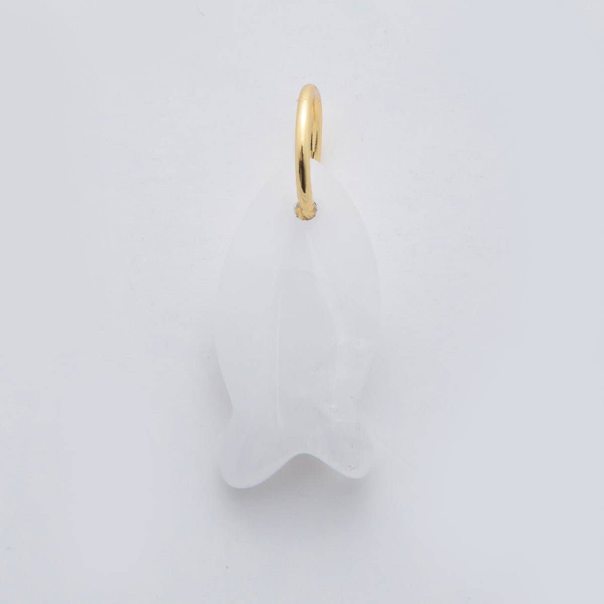 18K Gold Filled 23.7mm Natural Gemstone Fish Charm | C317 - C435: Pink Quartz