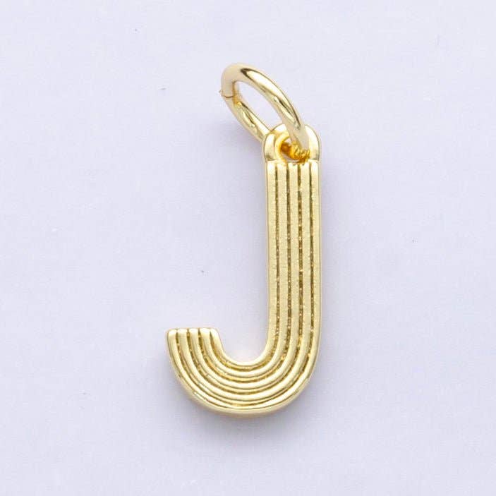 24K Gold Filled Groovy Disco Initial Letter Charm | A185 - A197: Letter K