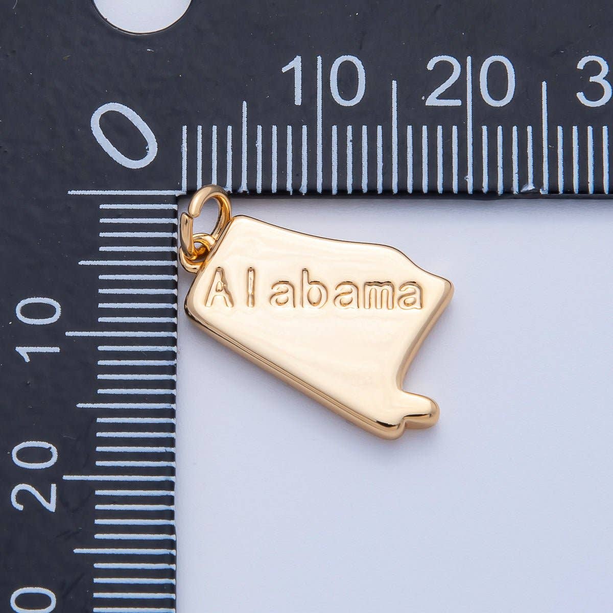 18K Gold Filled United States of America State Map Charm in Gold & Silver | AK064 - AK113: SILVER / 49. Texas
