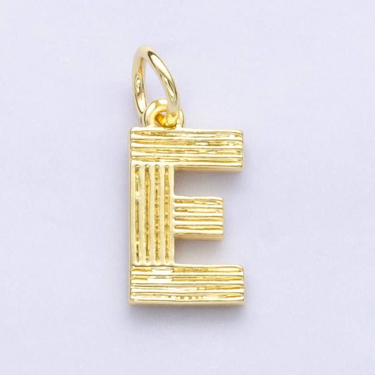 24K Gold Filled Groovy Disco Initial Letter Charm | A185 - A197: Letter K