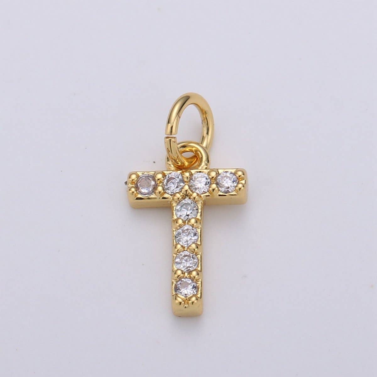 14k Gold Filled Tiny CZ Initial, Letter Alphabet Micro Pave charms Dainty Gold Cubic Pendant Charm for Necklace Bracelet Earring Add on A-099 to A-111: By Set