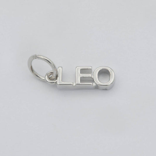 Gold Filled Zodiac Sign Script Words Mini Charm in Gold & Silver | A-A1815-A-A1820 | A-A1839-A-A1844: Silver / Leo