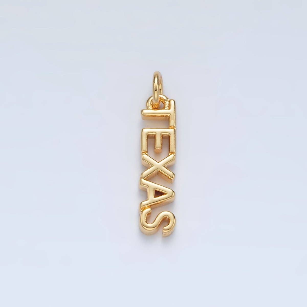 16K Gold Filled USA City States Script Tag Charm in Gold & Silver | D814 - D823: Gold / California