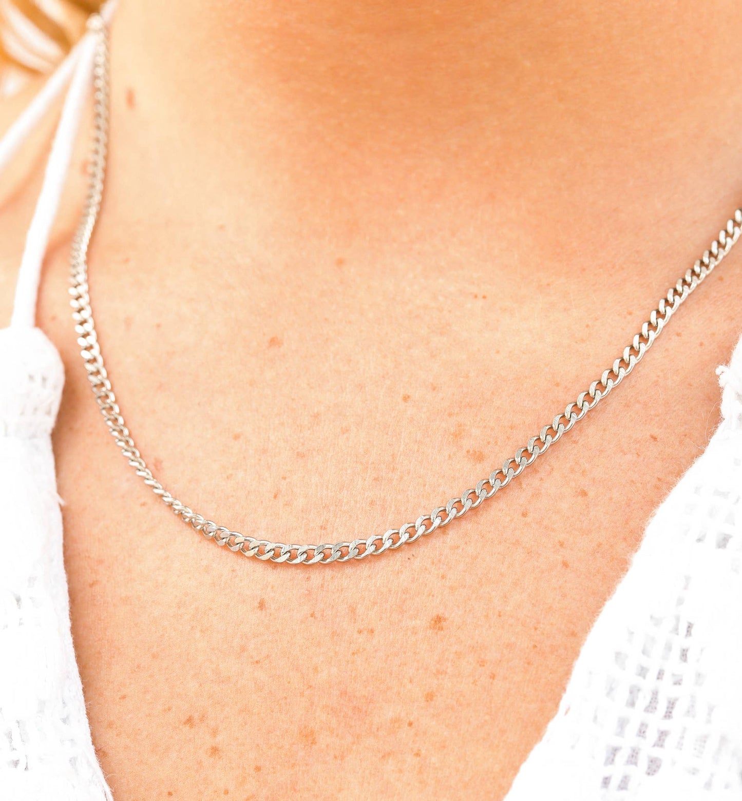 Stainless Steel Curb Chain Necklace: 18" / 4mm