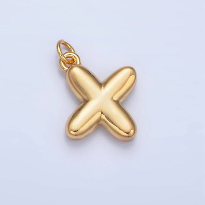 24K Gold Filled 17mm Initial Letter Chubby Balloon Charm | A1513 - A1525: Letter C