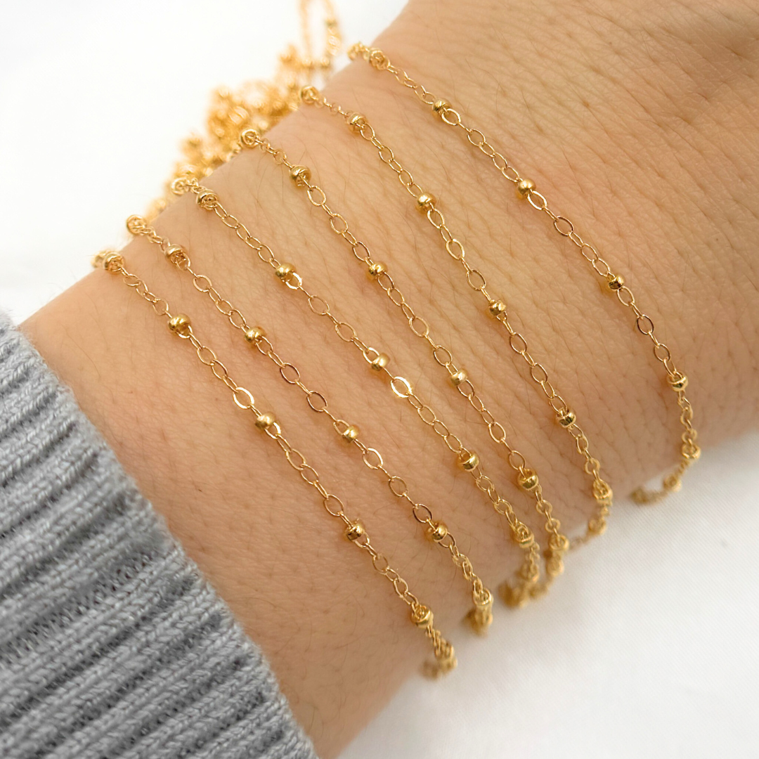 Permanent Jewelry 14k Gold Filled Satellite Chain: 7in. / 2.1mm - 3mm / Satellite