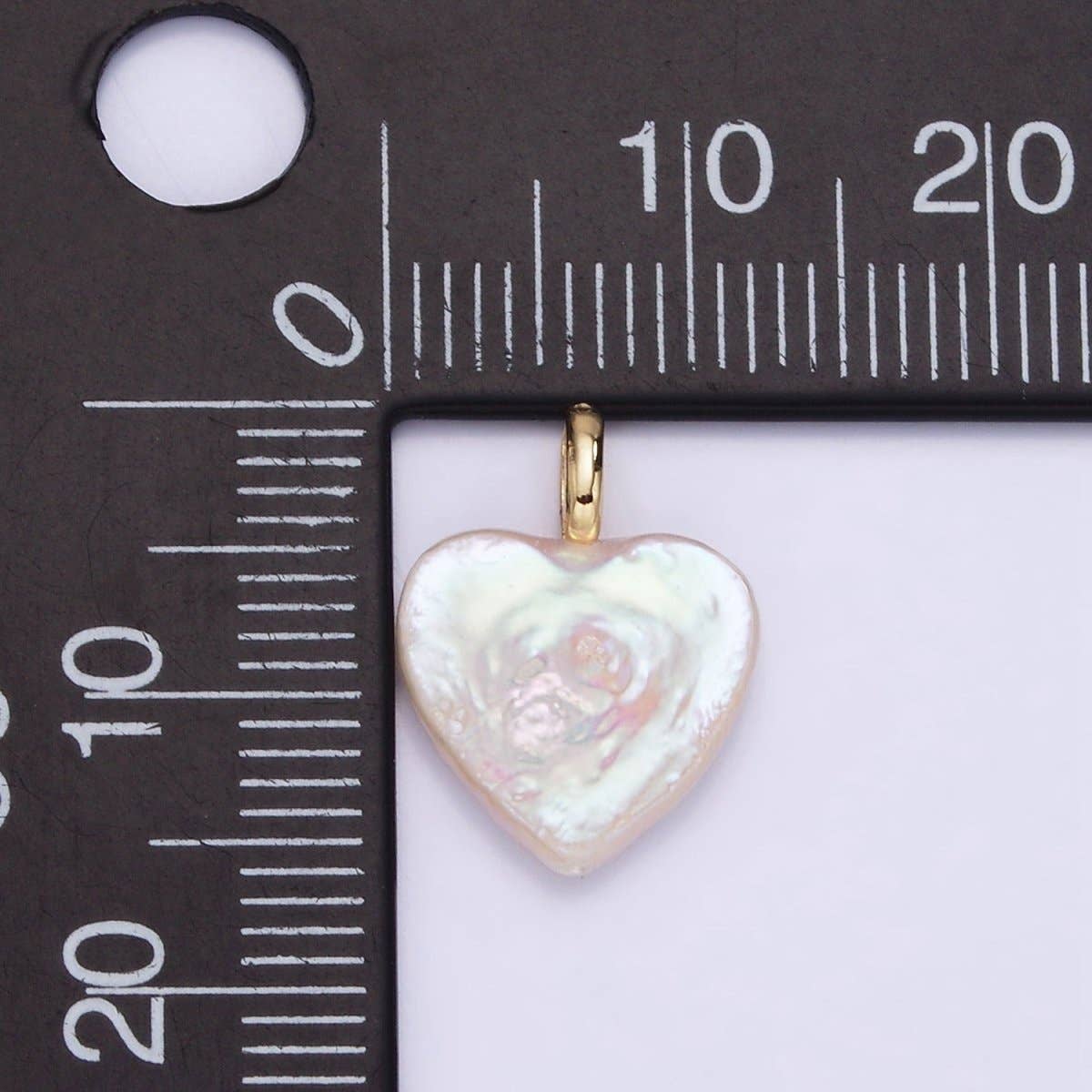 14K Gold Filled 16mm Freshwater Pearl Heart Pendant | P1855