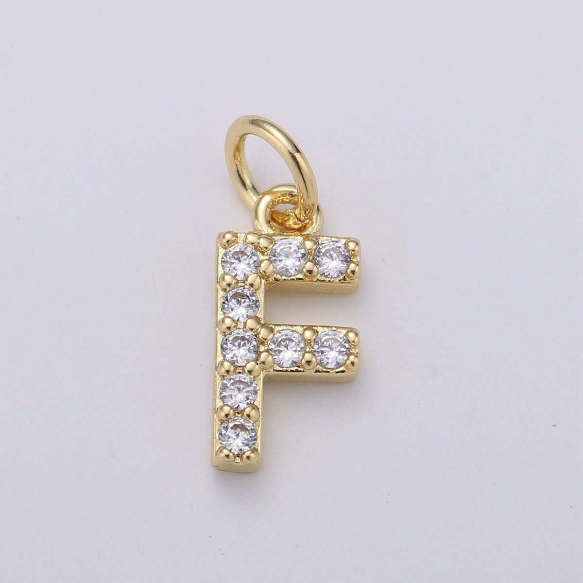 14k Gold Filled Tiny CZ Initial, Letter Alphabet Micro Pave charms Dainty Gold Cubic Pendant Charm for Necklace Bracelet Earring Add on A-099 to A-111: By Set