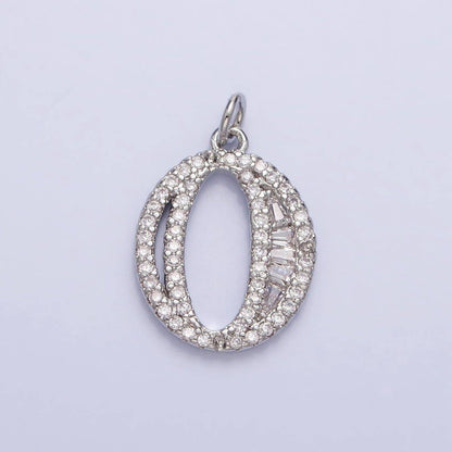 Micro Pave CZ Numbering Charms Pave Dangle Silver Number Charms Women Pave Number Findings Number 0-9 Charms AC529 - AC538: 7