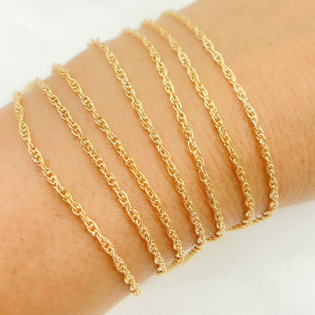Permanent  Jewelry 14k Gold Filled Rope Chain.: 7in. / 1.1mm-2mm / Rope