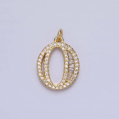 Micro Pave CZ Numbering Charms Pave Dangle Gold Filled Over Brass Number Charms Women Pave Number Findings Number 0-9 Charms AC519 - AC528: All # 0-9