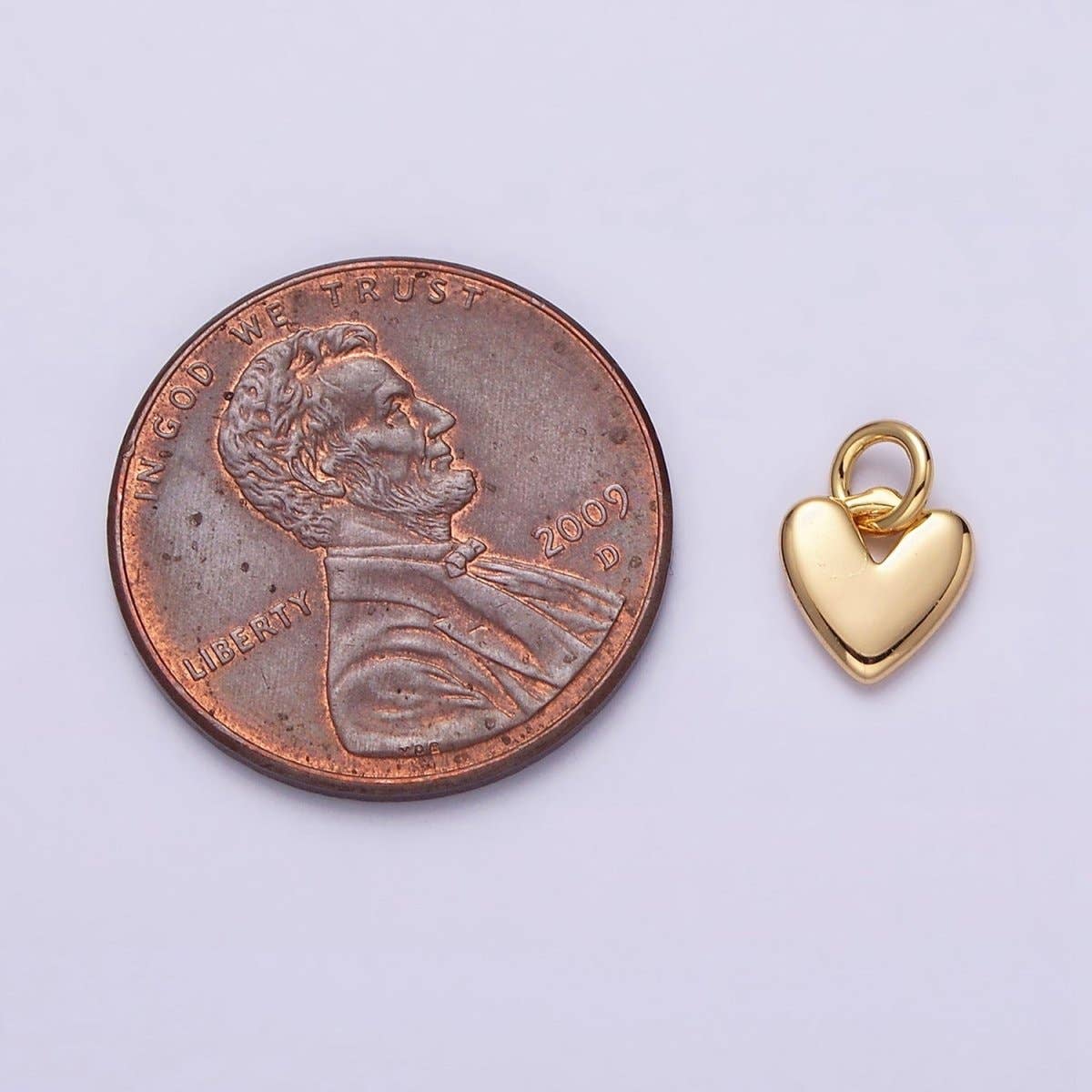 16K Gold Filled Heart Mini Add-On Charm in Gold & Silver | AC-1342 AC-1343: Silver