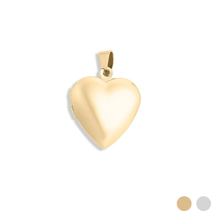 18K Gold PVD Stainless Steel Heart Locket / PDL0239: Gold
