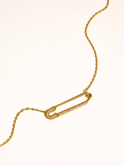 Lyselle 18K Gold Non-Tarnish Dainty Bar Necklace: Yellow Gold