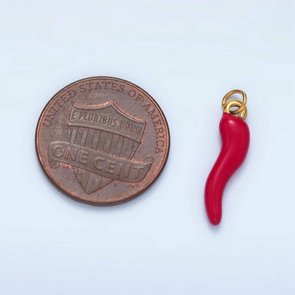 Stainless Steel Red Enamel Chili Pepper Charm | P1226