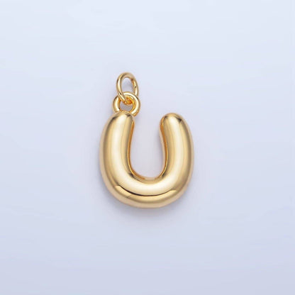 24K Gold Filled 17mm Initial Letter Chubby Balloon Charm | A1513 - A1525: Letter C