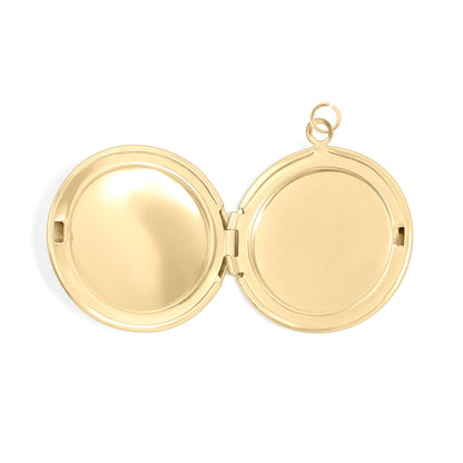 Small - 18K Gold PVD Stainless Steel Round Locket: Gold