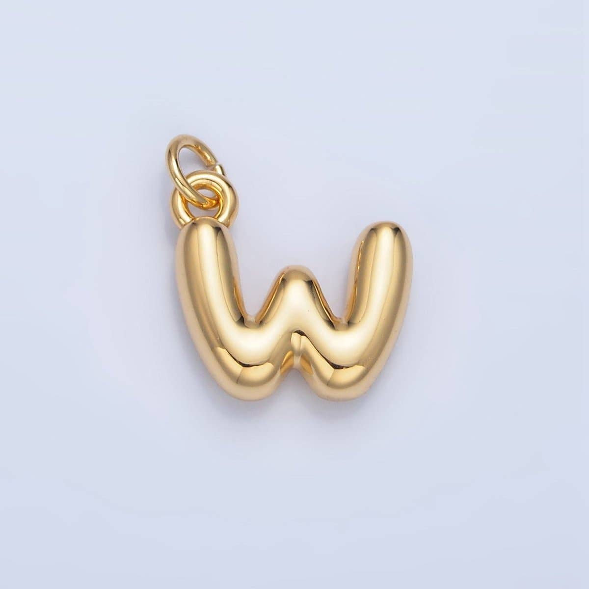 24K Gold Filled 17mm Initial Letter Chubby Balloon Charm | A1513 - A1525: Letter C