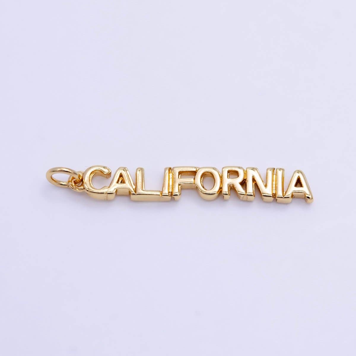 16K Gold Filled USA City States Script Tag Charm in Gold & Silver | D814 - D823: Gold / New York