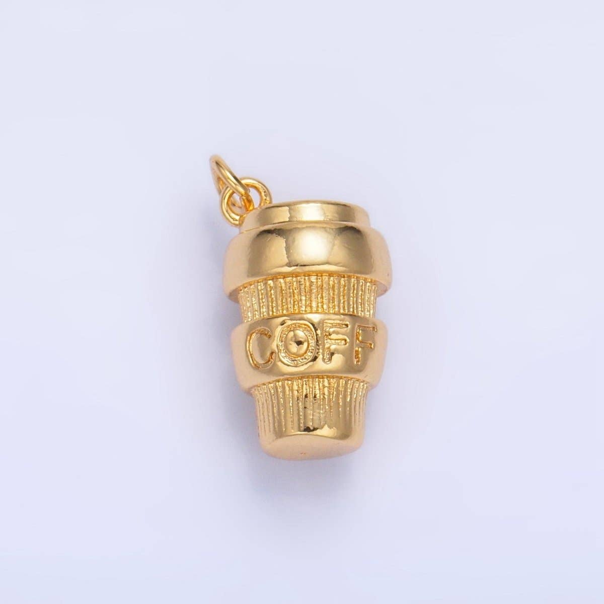 24K Gold Filled Mini 3D Multidimensional Coffee Tumbler Drink Charm in Gold & Silver | W670: Silver