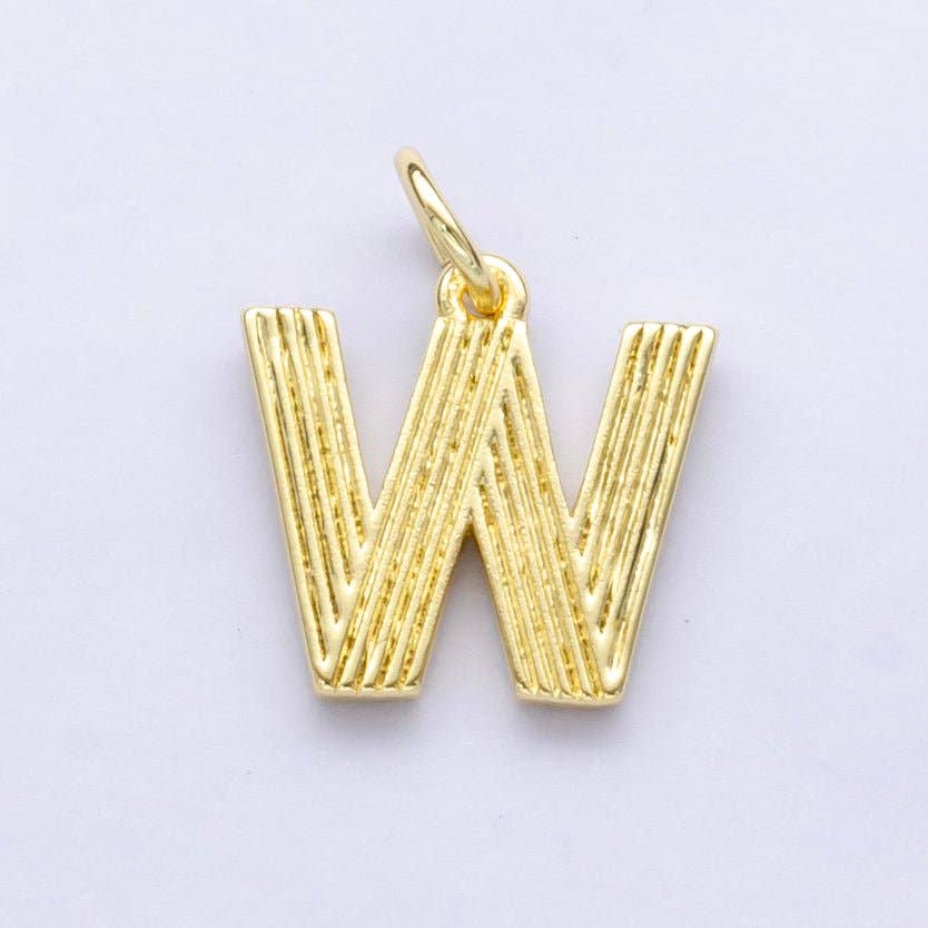24K Gold Filled Groovy Disco Initial Letter Charm | A185 - A197: Letter L