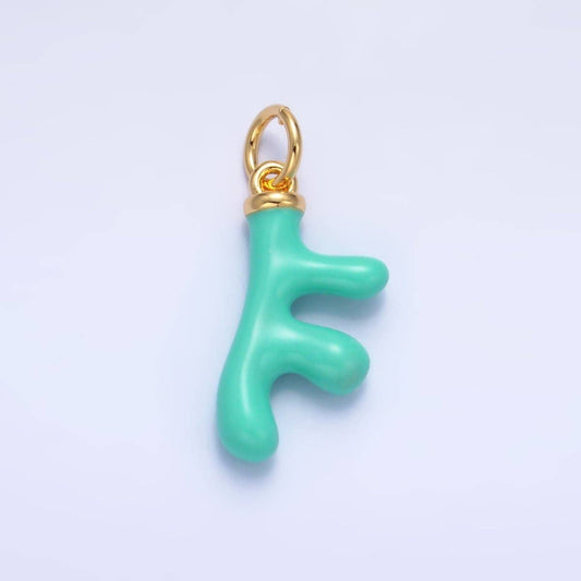 24K Gold Filled Red, White, Blue Enamel Coral Reef Sea Charm | W324 W440: Blue
