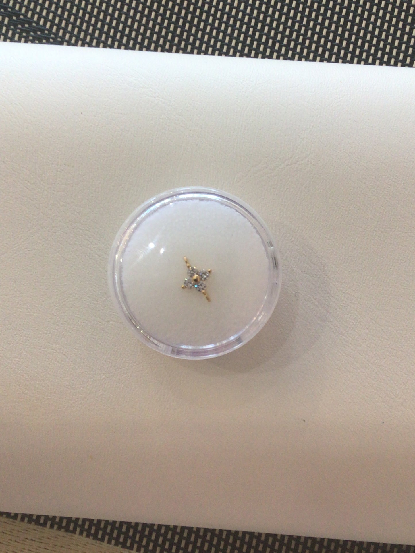 Permanent jewelry charm gold flower cz