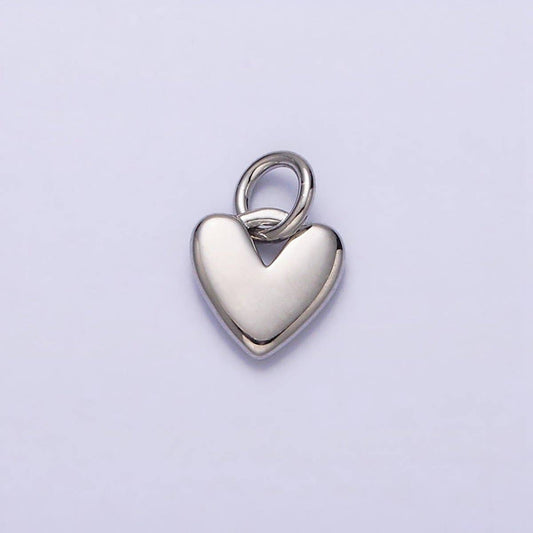 16K Gold Filled Heart Mini Add-On Charm in Gold & Silver | AC-1342 AC-1343: Silver