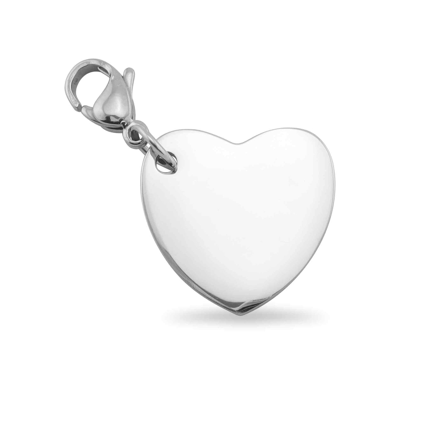 Engravable Heart Charm Stainless Steel Pendant
