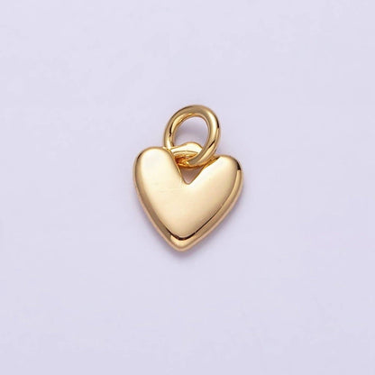 16K Gold Filled Heart Mini Add-On Charm in Gold & Silver | AC-1342 AC-1343: Silver