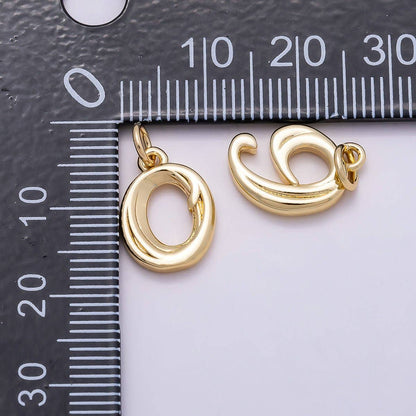16K Gold Filled 14mm Minimalist Molten Number Numerology Charm | Charms-00878 ~ Charms-00887: Numbers 0-9 Set