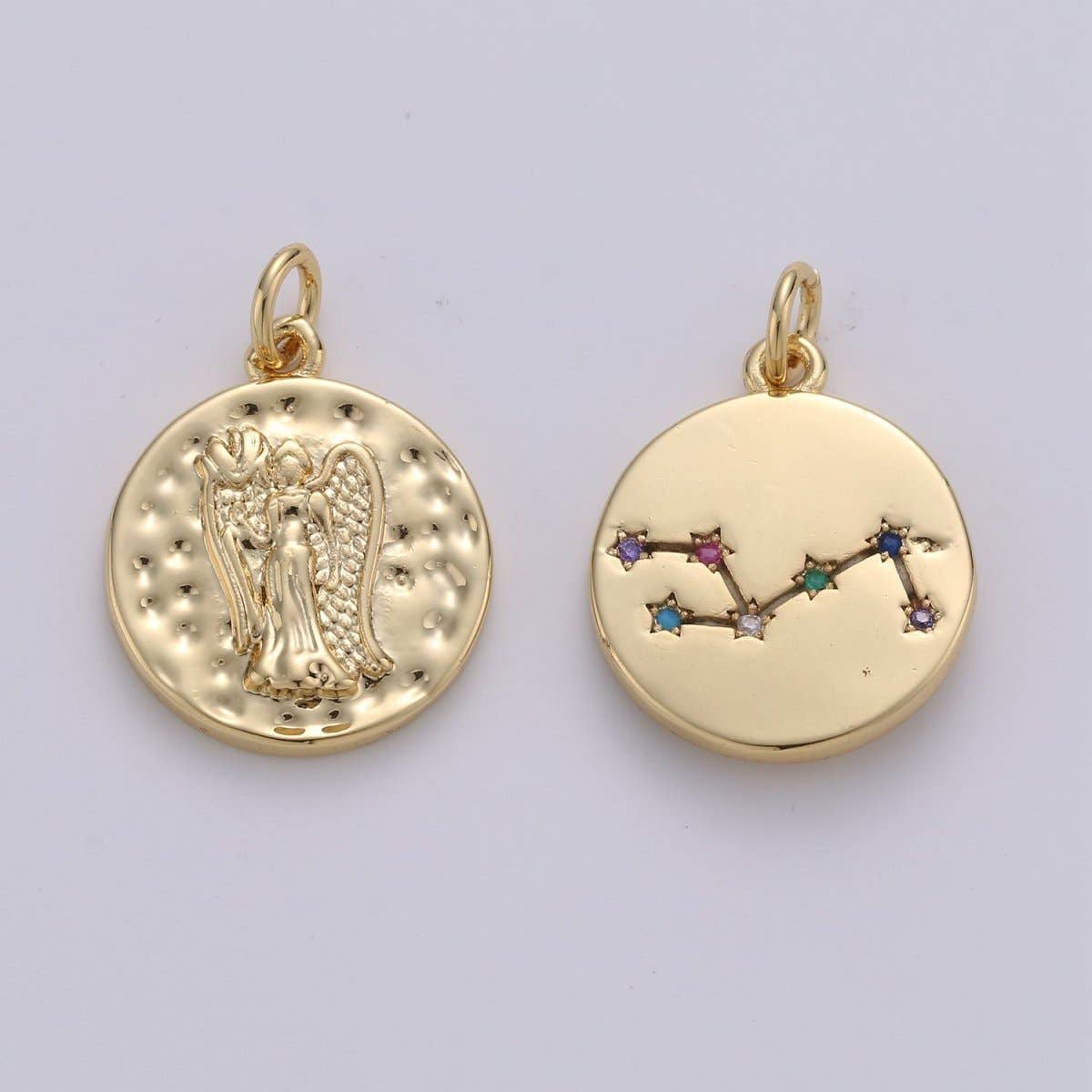 14K Gold Filled Zodiac Constellation Charms, Zodiac Symbol, Horoscope Charm, Gold Astrological Zodiac Signs, Double Sided Charm Pendant | A-A1707-A-A1712: Taurus