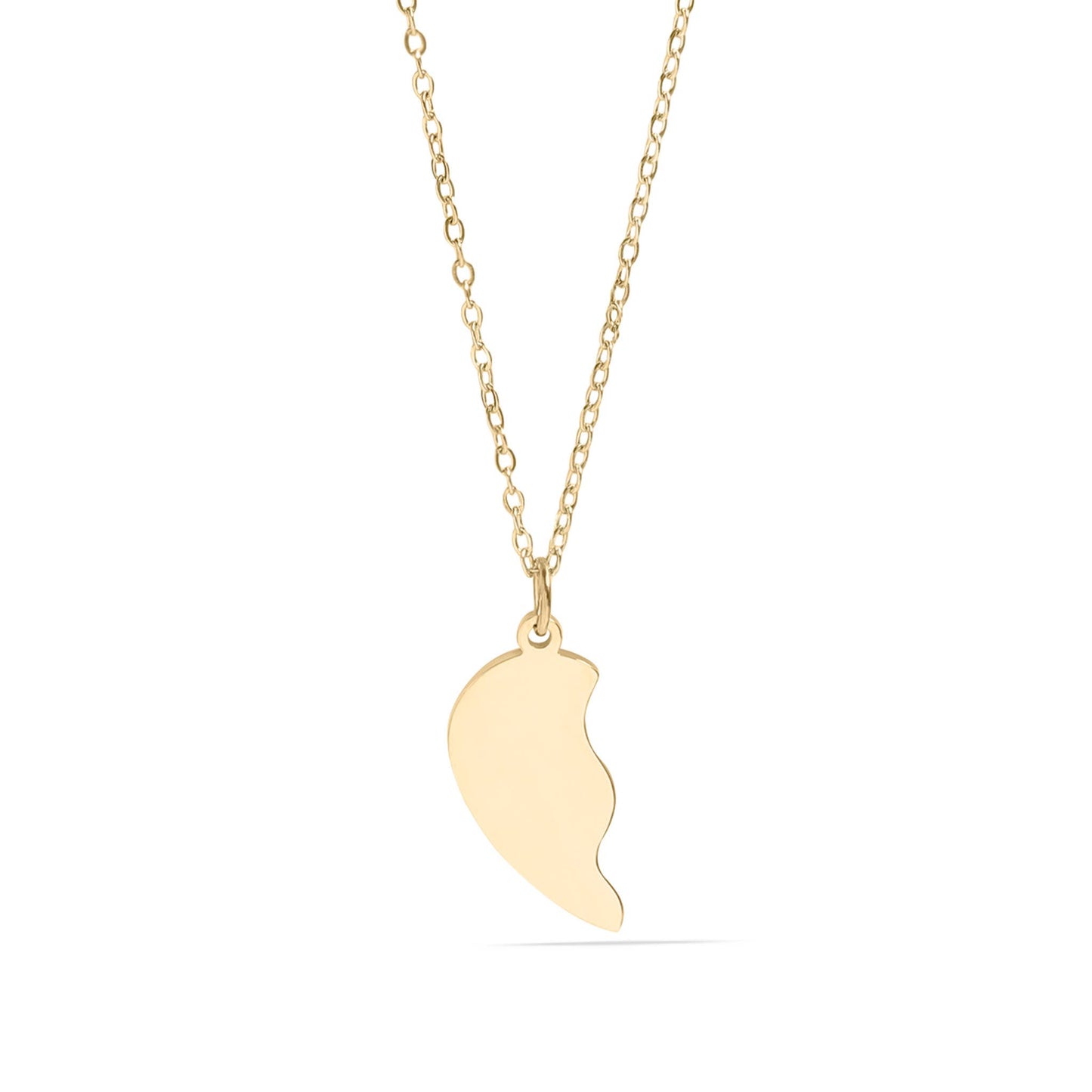 Engravable Break Apart Heart Necklace Set: Stainless