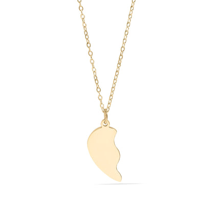 Engravable Break Apart Heart Necklace Set: Stainless
