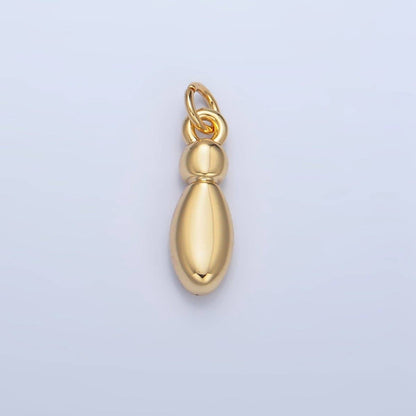 24K Gold Filled 17mm Initial Letter Chubby Balloon Charm | A1513 - A1525: Letter C